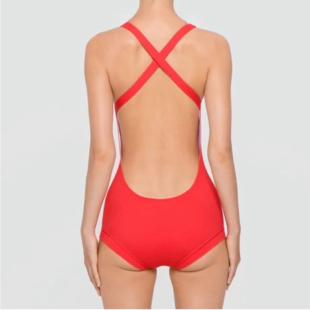 Makara Wear Ex-Libris One Piece Swimsuit Black Open-Back Size Large Women's - Picture 8 of 11